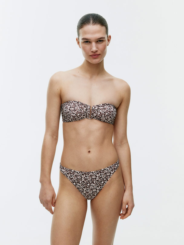 ARKET Bikinihose mit Print Weiß/Braun