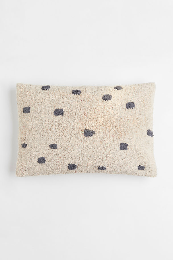 H&M HOME Patterned Cotton Cushion Cover Light Beige/spotted
