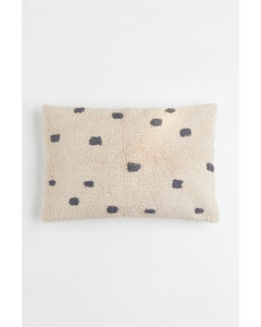 Patterned Cotton Cushion Cover Light Beige/spotted