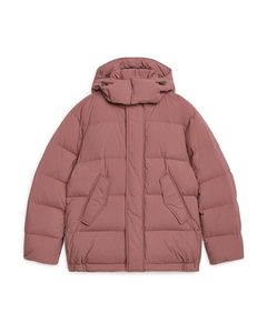 Boxy Down Puffer Jacket Dusty Red