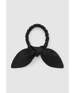 Silk And Leather Necklace Black