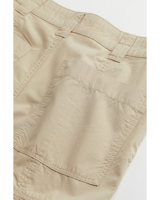 H&M Cotton Cargo Trousers Light Beige