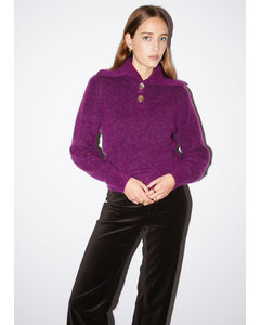 Collared Knit Jumper Purple