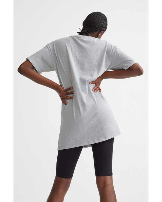 H&M Printed T-shirt Dress Light Grey Marl/ucla