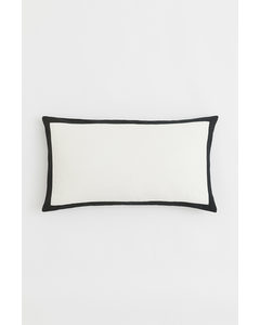 Trim-detail Cushion Cover White/black