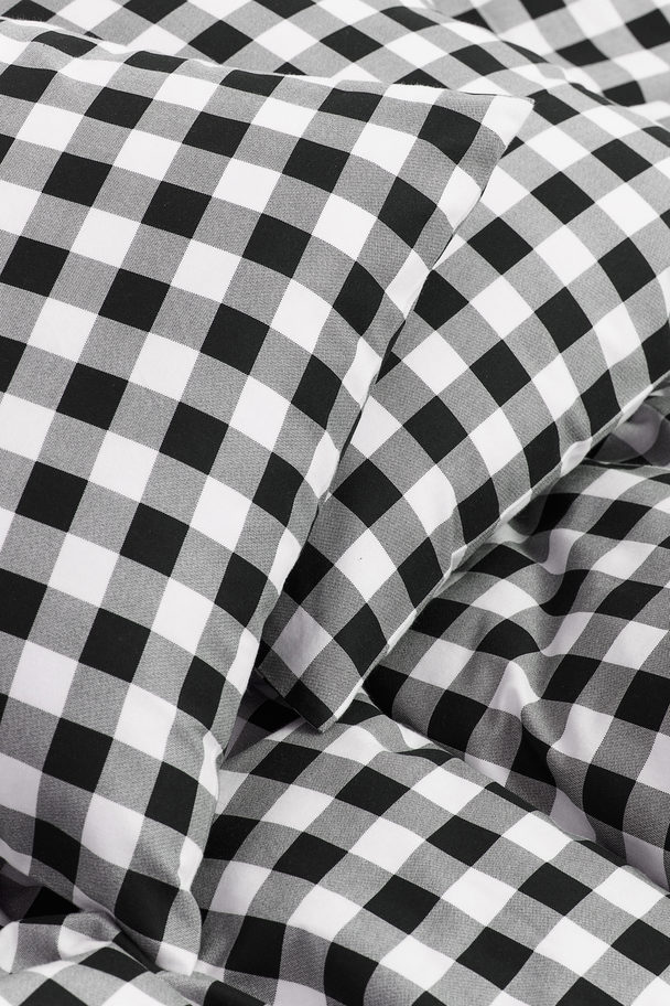 H&M HOME Flannel Double/king Duvet Cover Set Black/checked