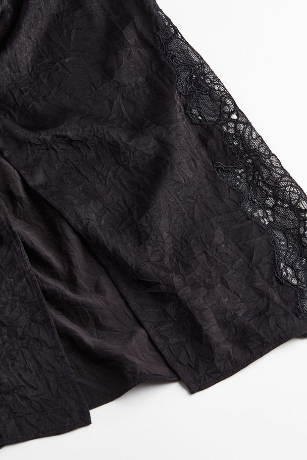 H&M Lace-detail Skirt Black
