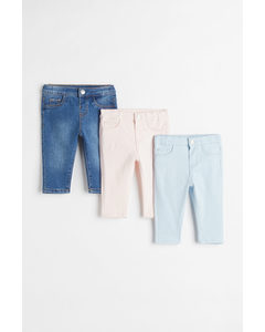 3-pack Jeans Denim Blue/light Blue/pink