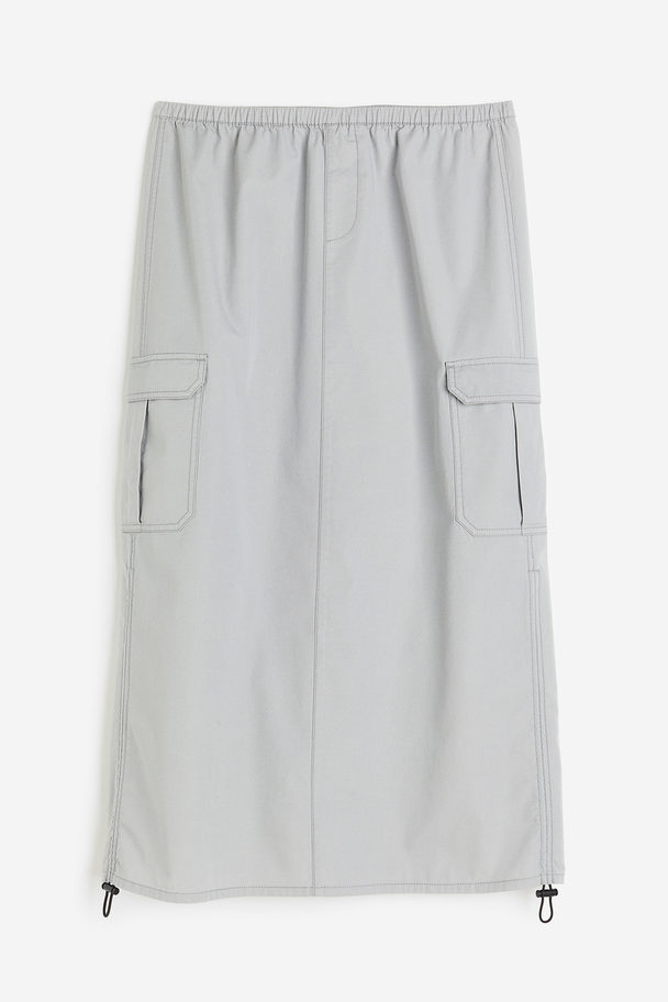 H&M Parachute-kjol I Bomull Ljusgrå