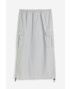 Cotton Parachute Skirt Light Grey