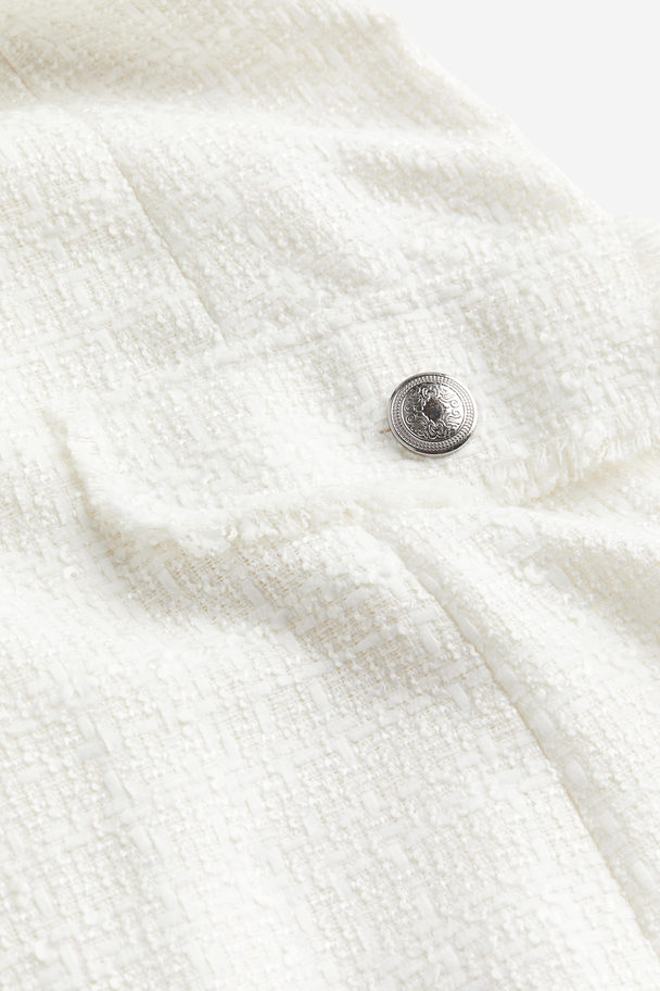 H&M Bouclé-Kleid Weiß