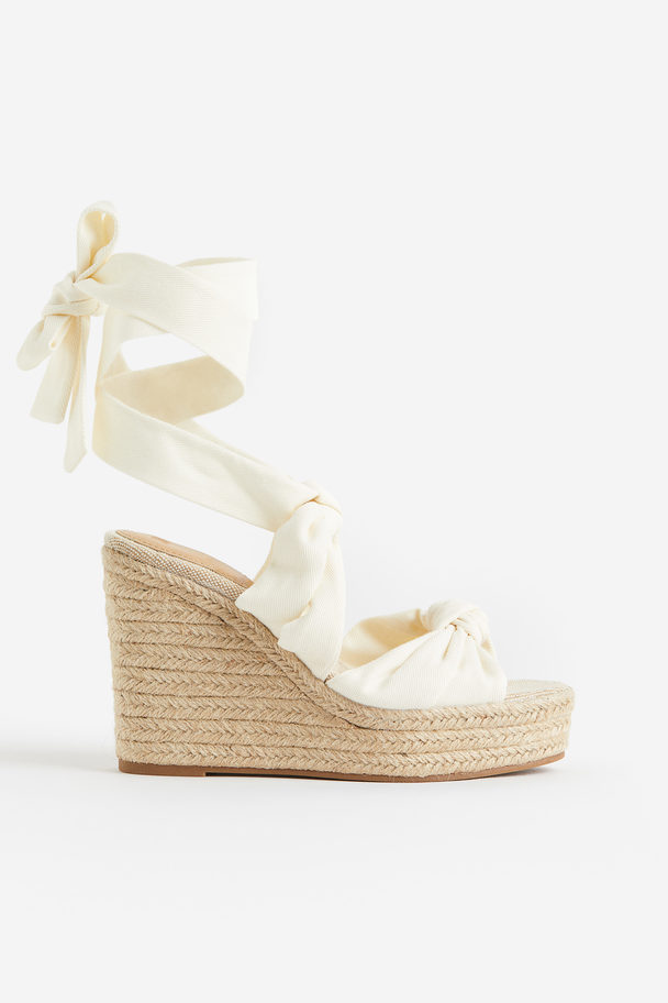 H&M Wedge-heeled Espadrilles White