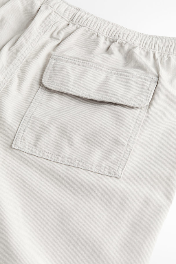 H&M Corduroy Parachute Trousers Light Grey