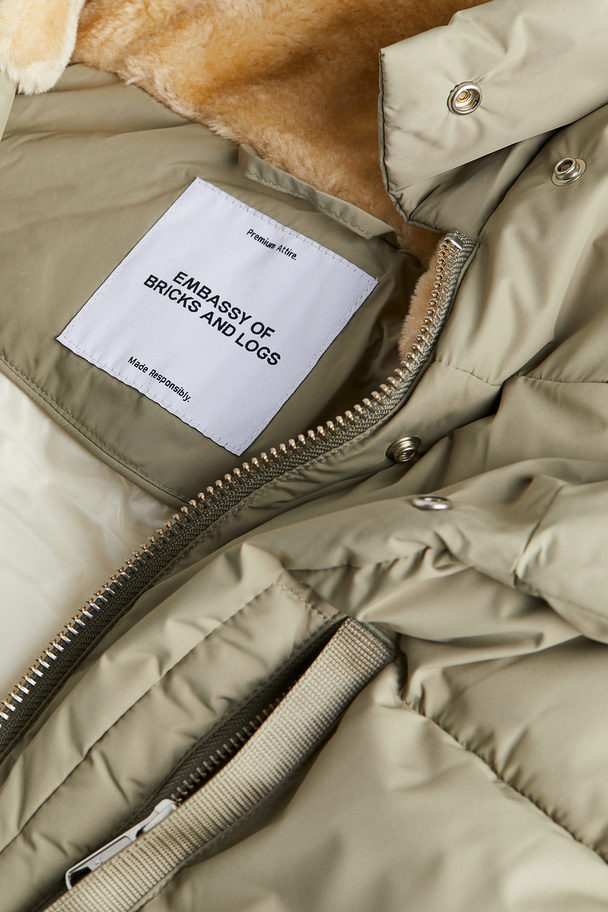 Embassy of Bricks and Logs Lyndon Puffer Jacket Pale Olive