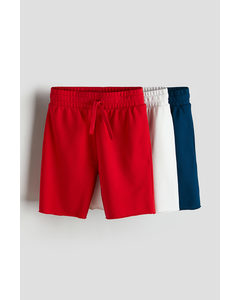 3er-Pack Shorts Knallrot/Marineblau