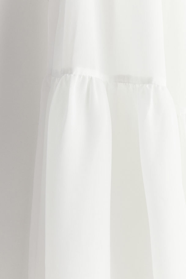 H&M Tiered Maxi Skirt White