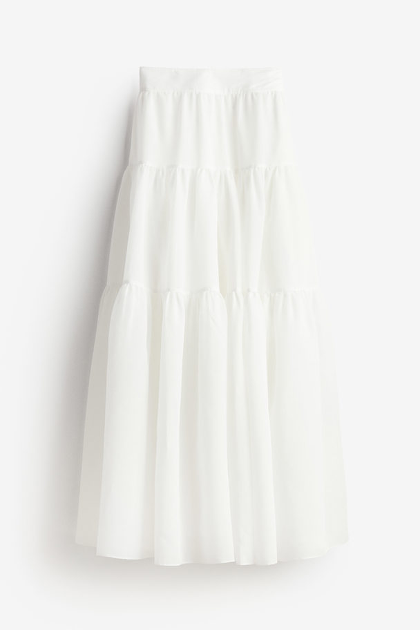 H&M Tiered Maxi Skirt White