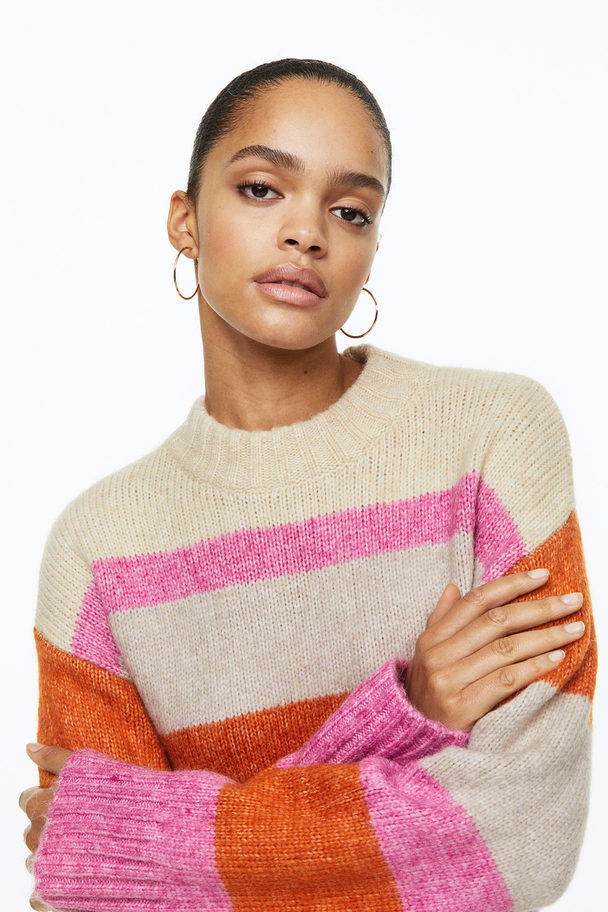 H&M Jumper Pink/striped