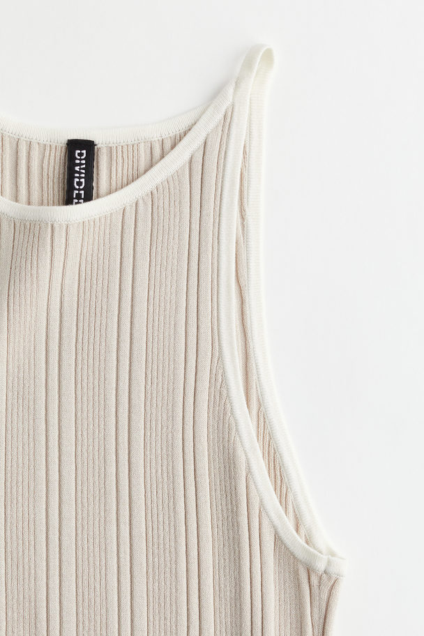 H&M Rib-knit Vest Top Light Beige