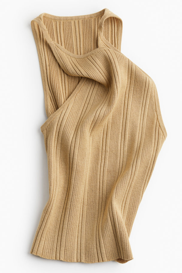 H&M Rib-knit Vest Top Beige