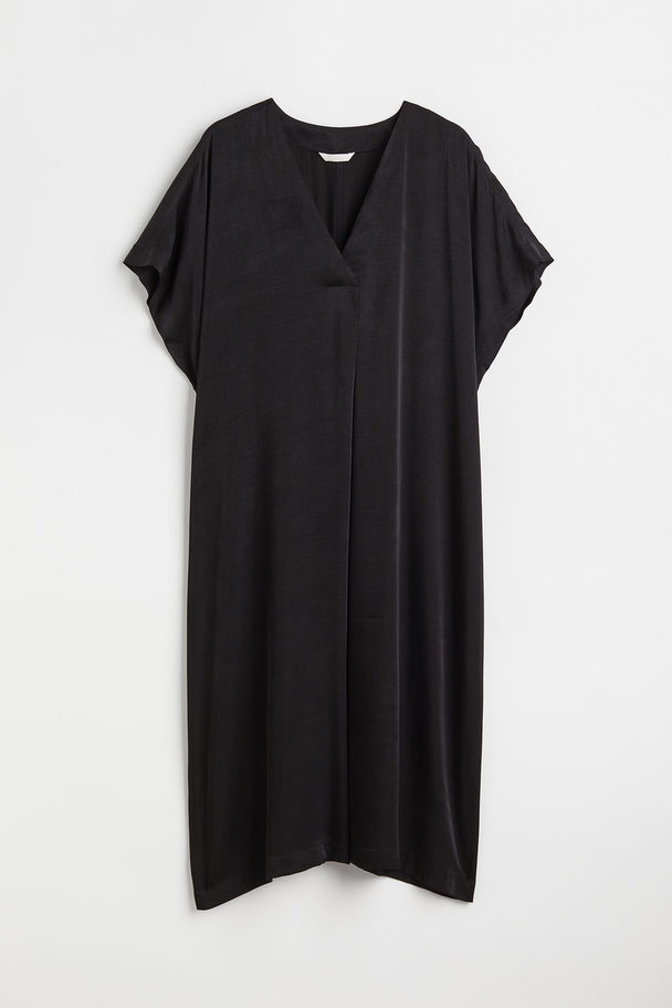 H&M H&m+ V-neck Kaftan Dress Black