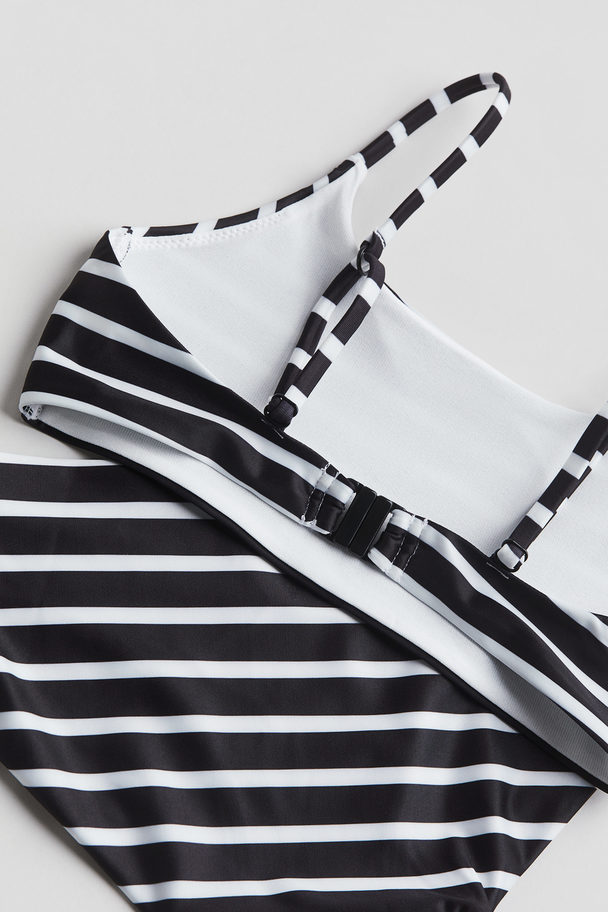 H&M Bikini Black/white Striped