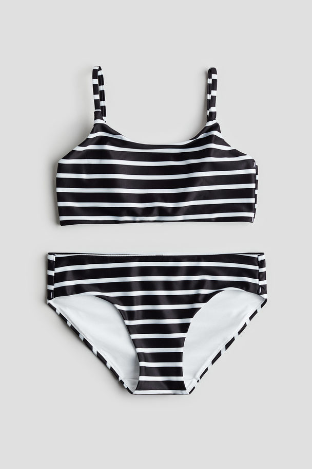 H&M Bikini Sort/hvit Stripet