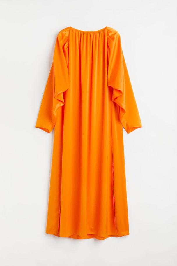 H&M Voluminous Satin Dress Orange