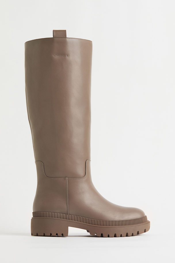 H&M Knee-high Boots Greige