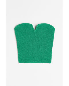 Textured-knit Tube Top Green