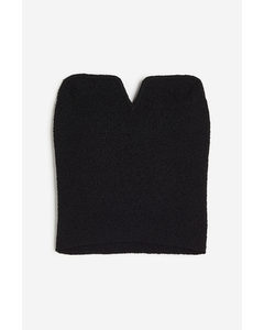 Textured-knit Tube Top Black