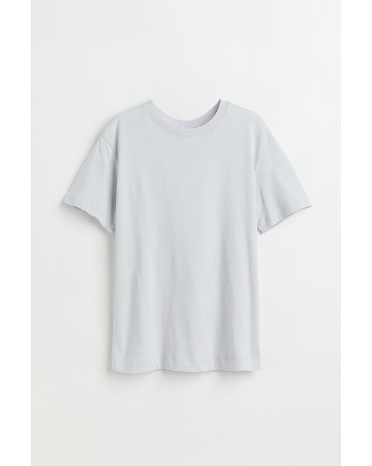 H&M Cotton T-shirt Light Grey-blue