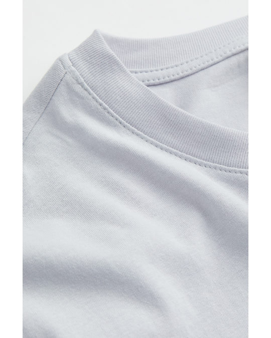 H&M Cotton T-shirt Light Grey-blue