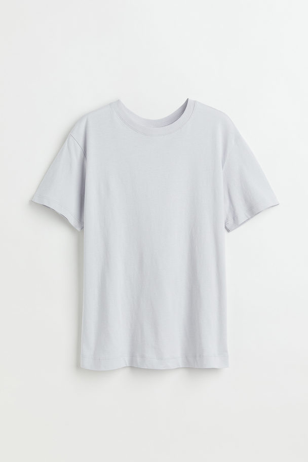 H&M T-Shirt aus Baumwolle Helles Graublau