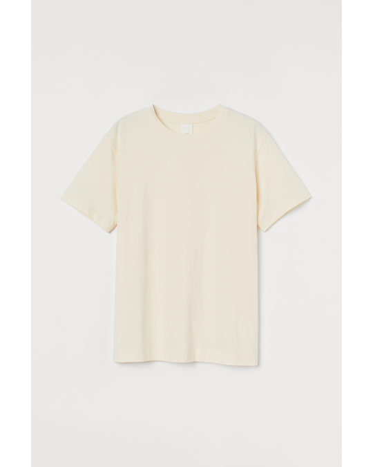 H&M Cotton T-shirt Cream