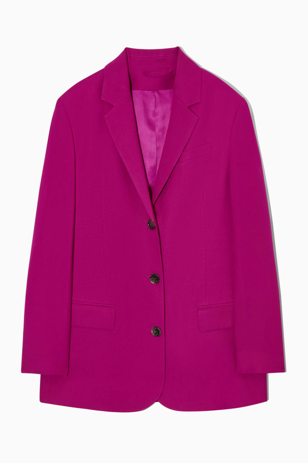 COS Relaxed-fit Linen-blend Blazer Bright Pink