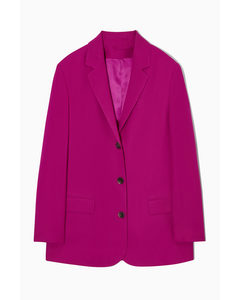 Relaxed-fit Linen-blend Blazer Bright Pink