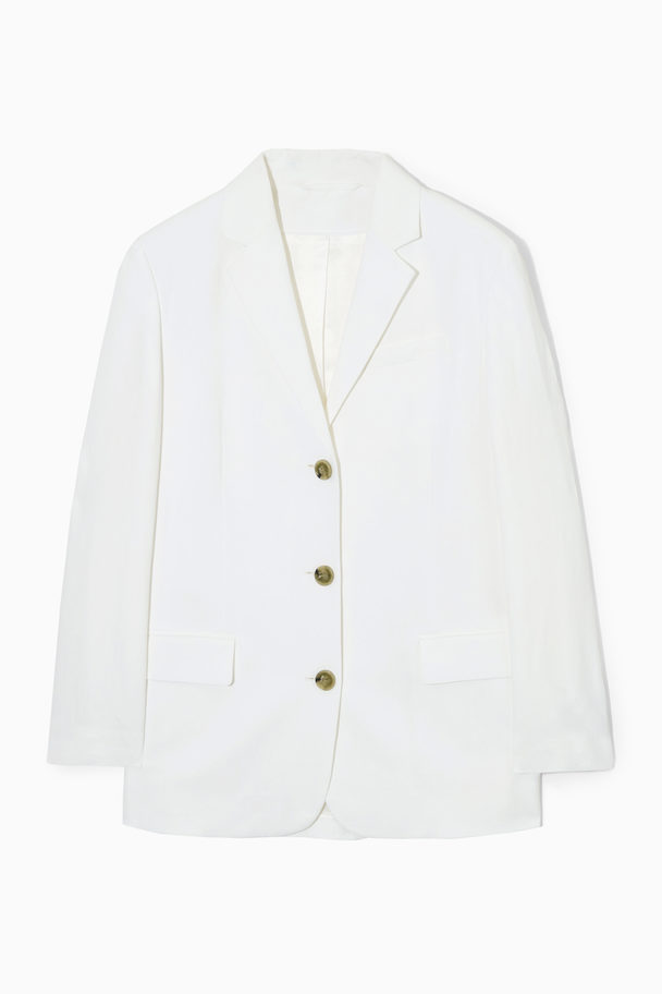 COS Relaxed-fit Linen-blend Blazer White