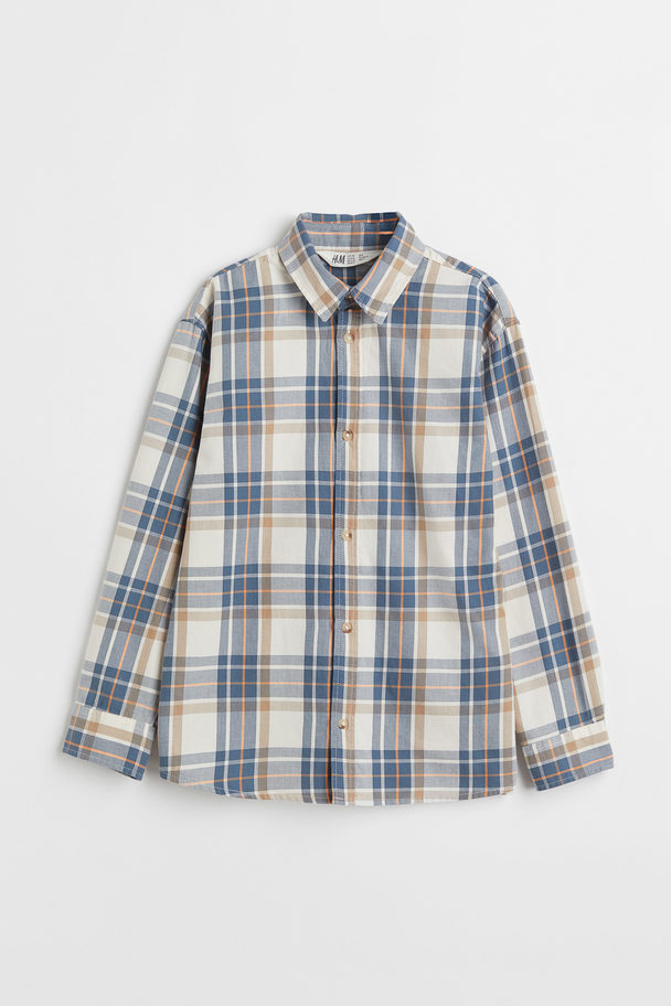H&M Overhemd Gebroken Wit/geruit