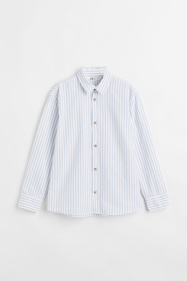 H&M Overhemd Wit/gestreept