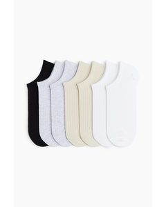 7er-Pack Sneakersocken Beige