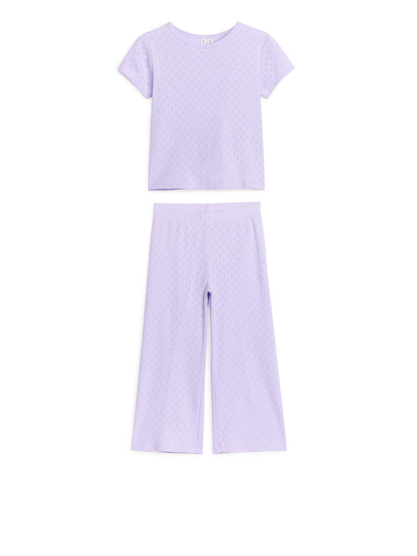ARKET Pointelle Pyjama Set Lilac