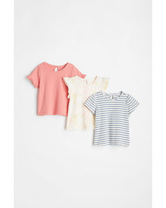 3-pack Cotton Tops Blue/white Striped