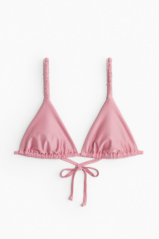 H&M Vattert Trekant-bikinitopp Rosa