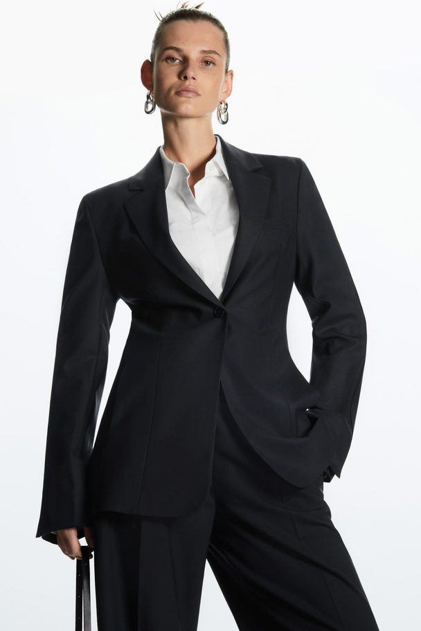 COS Slim-fit Tailored Wool Blazer Dark Navy