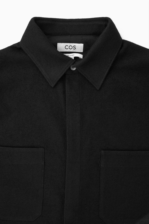 COS Wool-jersey Overshirt Black