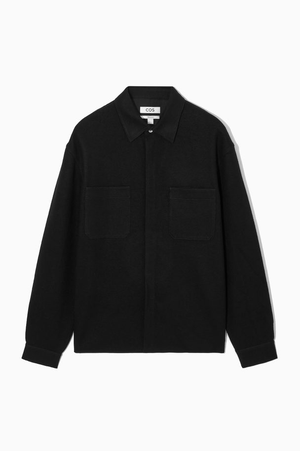 COS Wool-jersey Overshirt Black