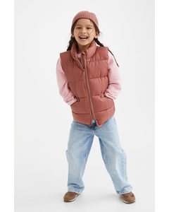 Water-repellent Puffer Gilet Old Rose