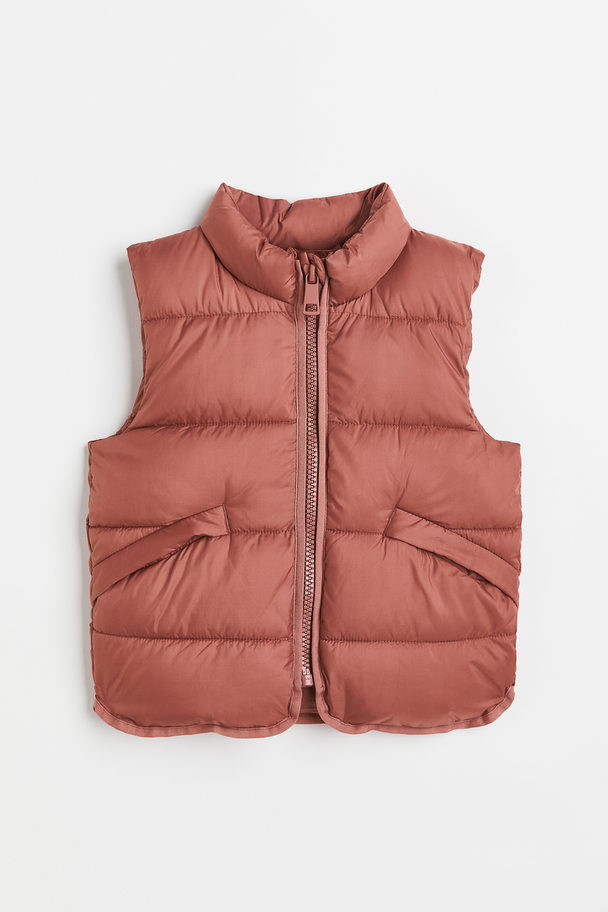 H&M Water-repellent Puffer Gilet Old Rose