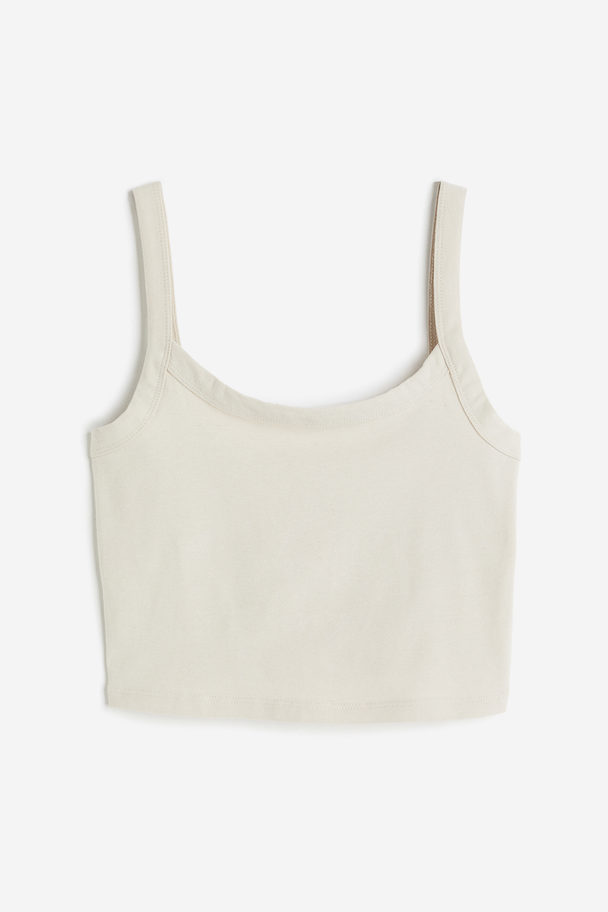 H&M Cropped Straptop Lichtbeige